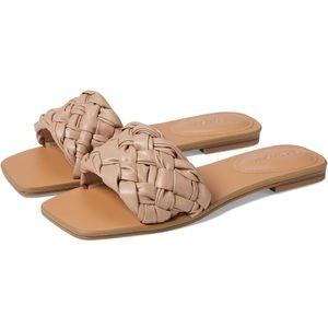 Marc Fisher Woven Caspian Slide Sandal In Light Natural
